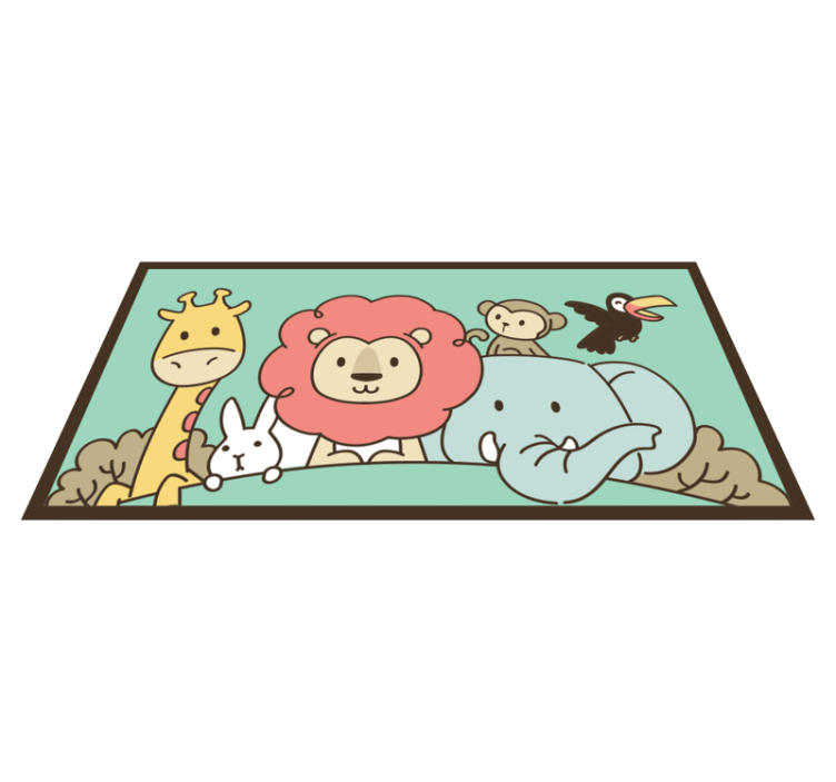 Jungle friends animals kids rug - TenStickers