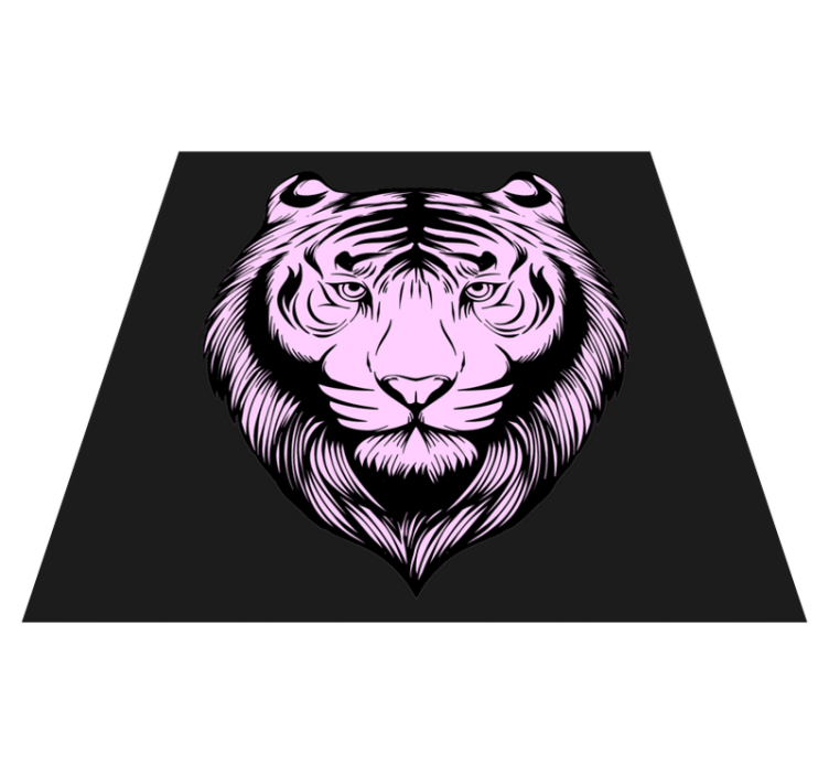 Fierce pink tiger animal mat - TenStickers