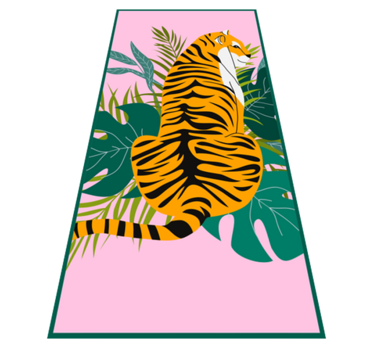 Tropical tiger scene animal mat - TenStickers