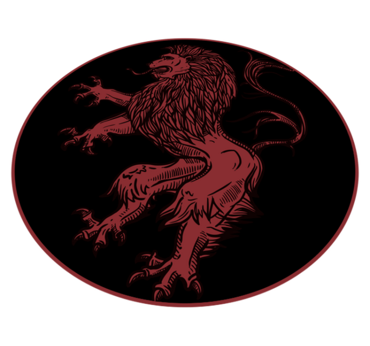 Red lion emblem animal mat - TenStickers