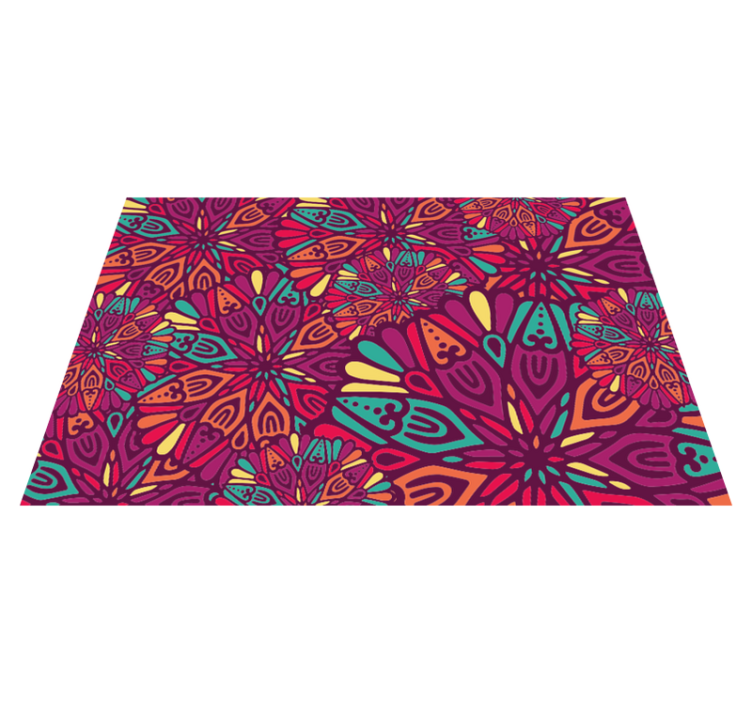 Vibrant purple motif mandala rug - TenStickers