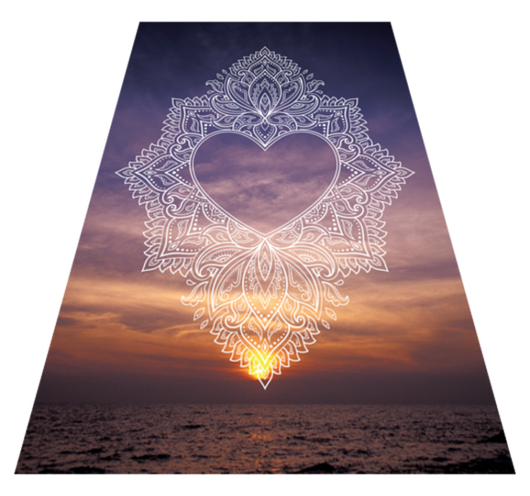 Hearted elegant design mandala rug - TenStickers