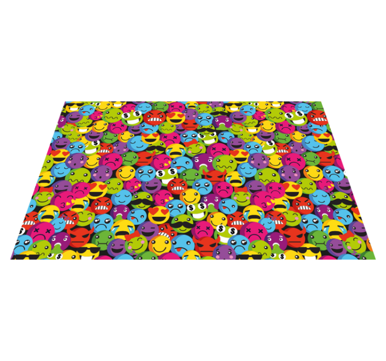 Colorful emoji expressions teenage bedroom rug - TenStickers