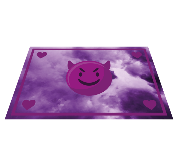 Smiling Devil Emoji teenage bedroom rug - TenStickers