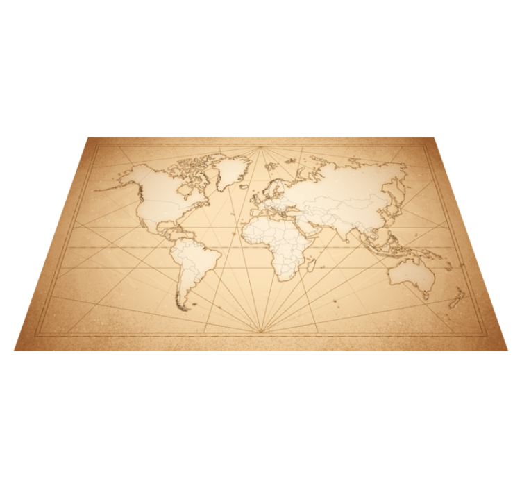 Antique beige design map rug - TenStickers
