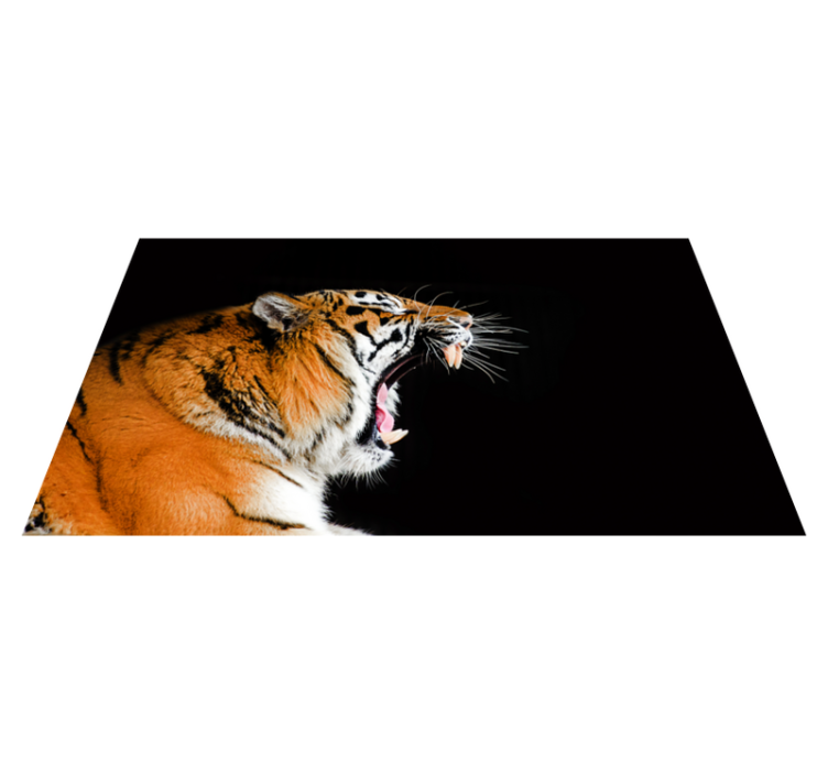 Roaring tiger face animal mat - TenStickers