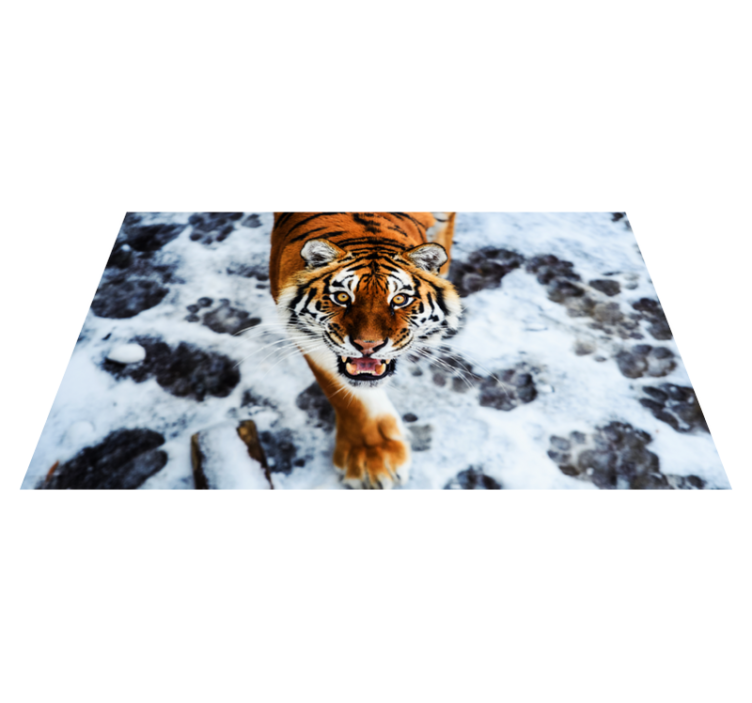 Fierce tiger stance animal mat - TenStickers