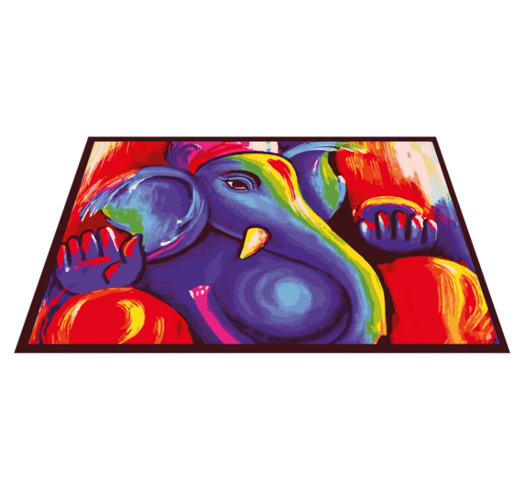 Colorful elephant artwork animal mat - TenStickers