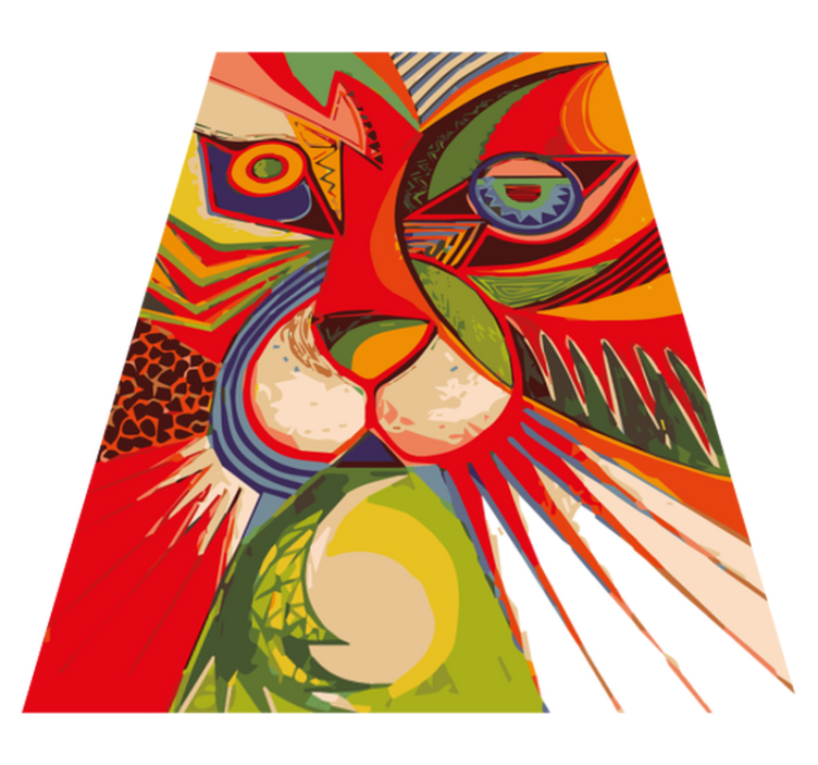 Colorful cat face animal mat - TenStickers