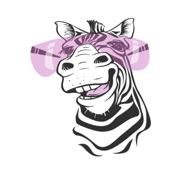 Smiling zebra face animal mat - TenStickers