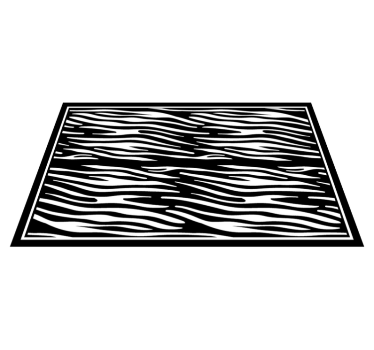 Classic black and white zebra animal print rug - TenStickers