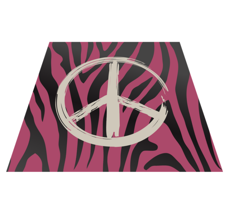 Peace Sign Pattern animal print rug - TenStickers