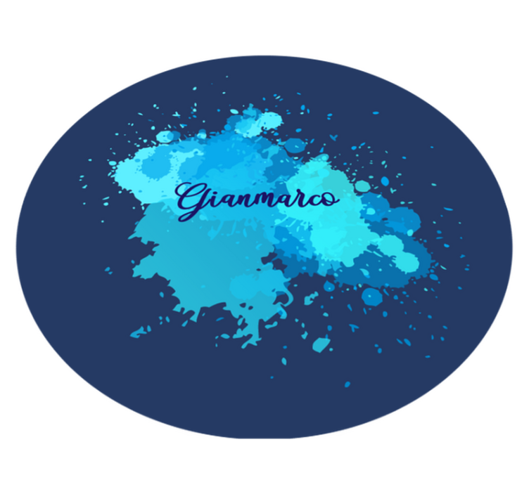 Splashing blue with name teenage bedroom rug - TenStickers