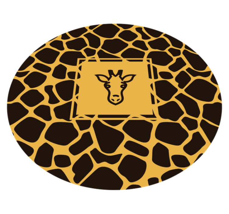 Giraffe Pattern Round animal print rug - TenStickers