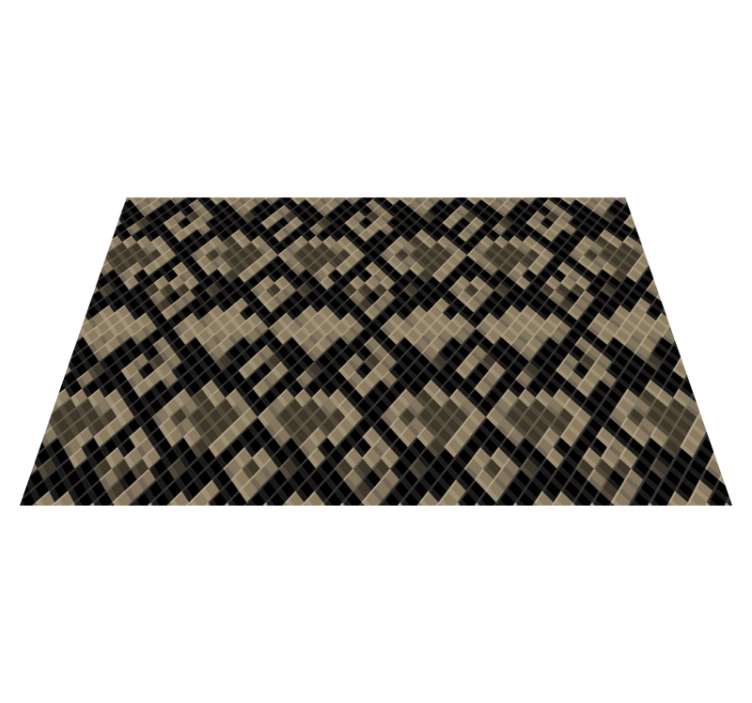Black Geometric Pattern mosaic rug - TenStickers