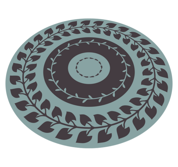 Leafy Circular Pattern nature rug - TenStickers