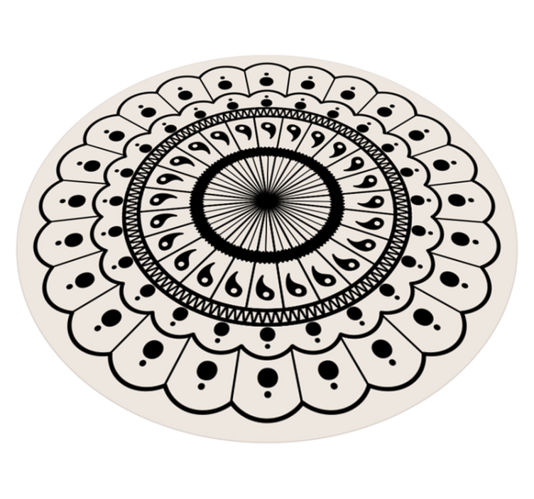 Intricate Circular Element mandala rug - TenStickers