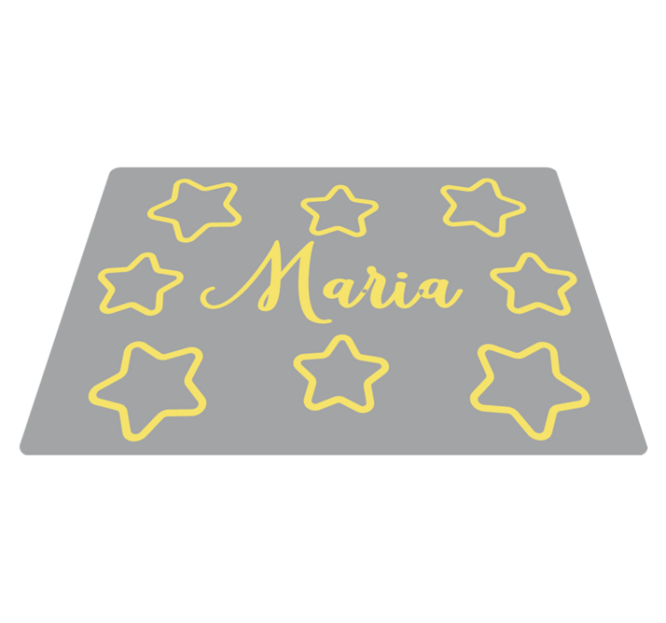 Starry yellow name kids rug - TenStickers