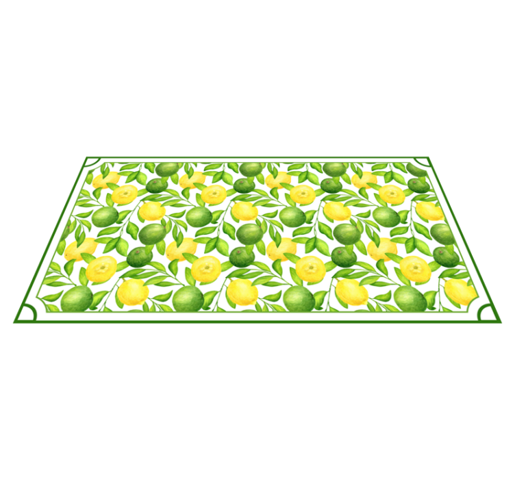 Citrus leaf pattern kitchen mat - TenStickers