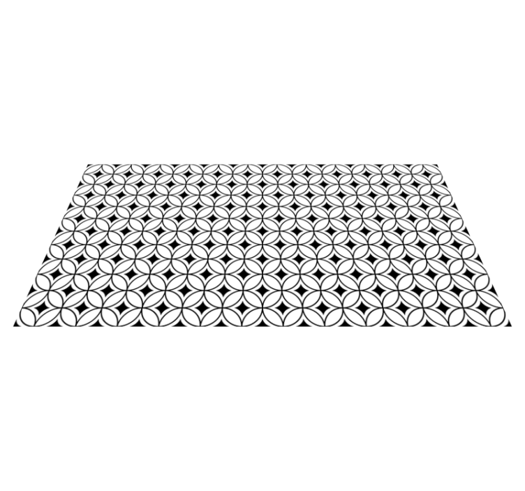 Mid century black tile effect vinyl rug - TenStickers