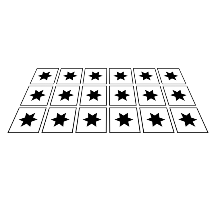 Black and white motif star rug - TenStickers