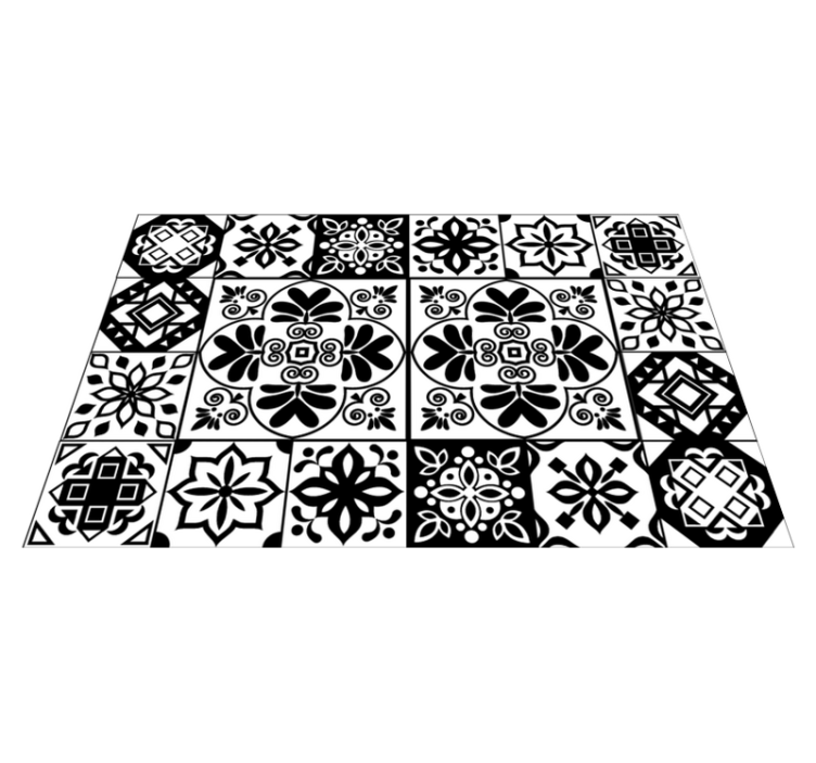 Mono colour mandala vinyl rug - TenStickers
