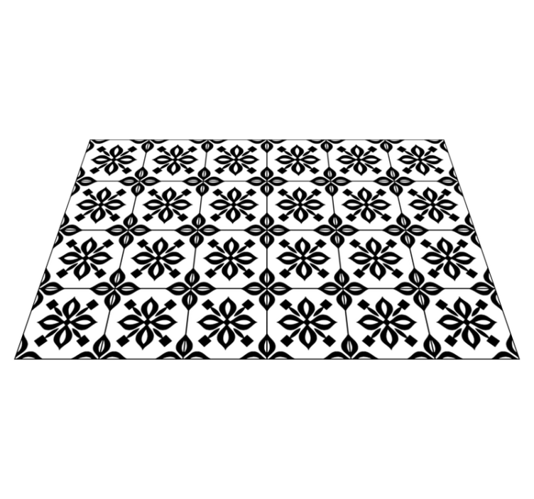 black and white mandala vinyl rug - TenStickers