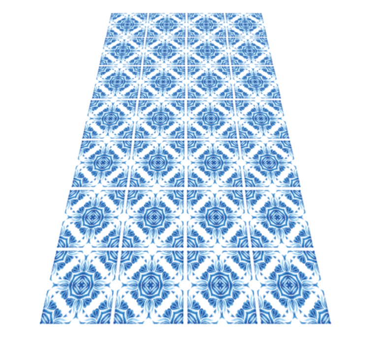 Classic Blue Pattern stone effect rug - TenStickers