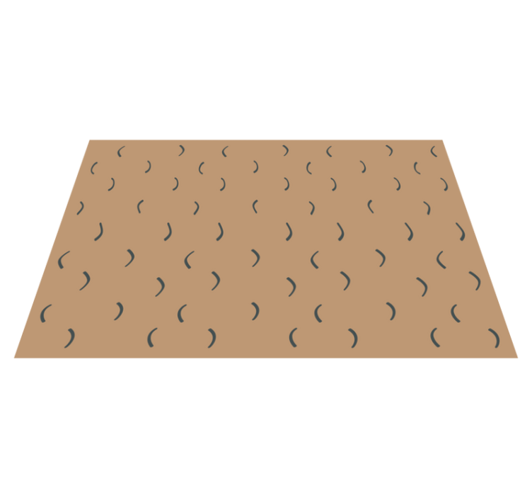 Curved brown pattern minimalistic rug - TenStickers