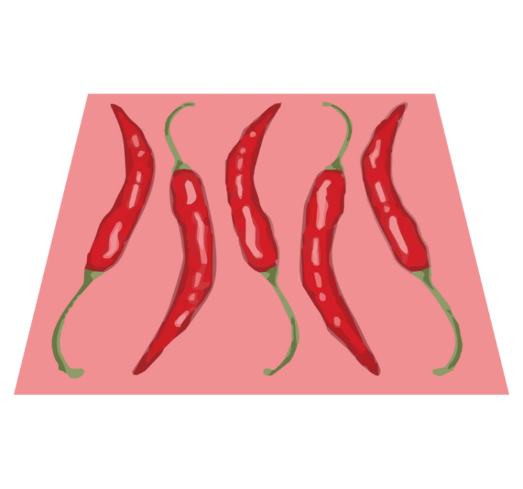Red Chili Peppers kitchen vinyl mat - TenStickers