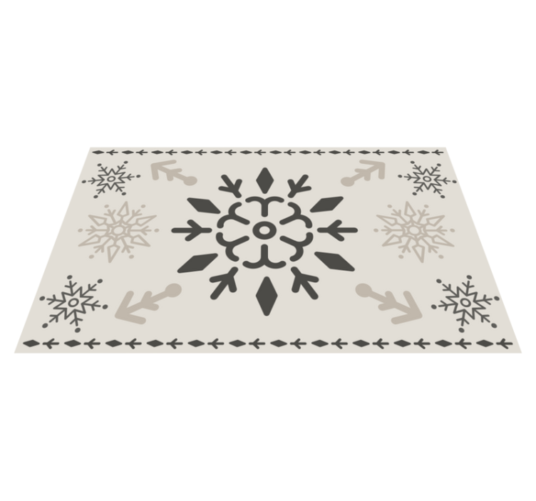 Geometric snowflake pattern christmas rug - TenStickers
