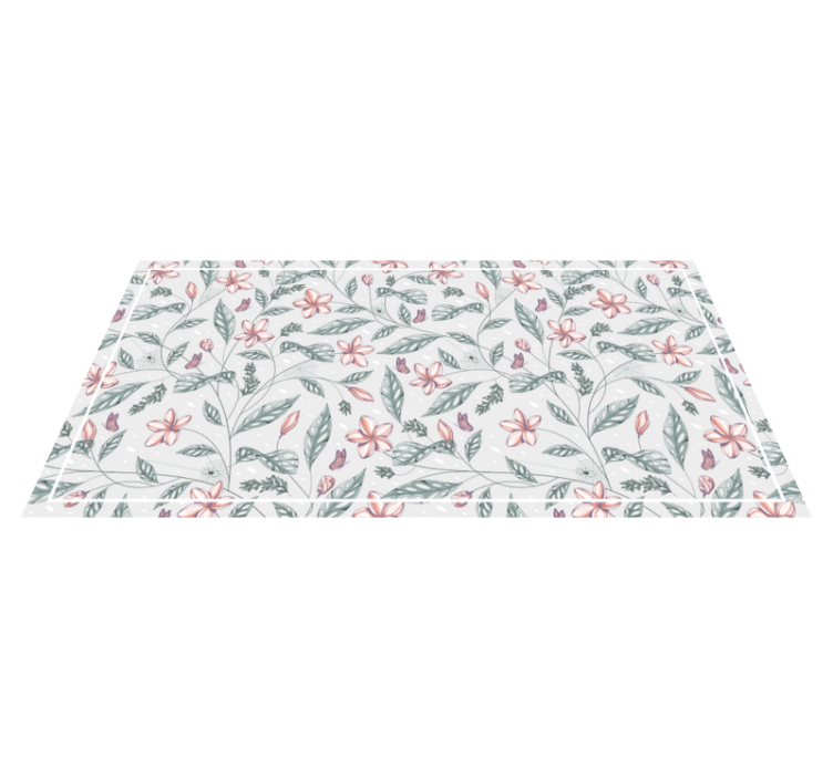 Floral vintage pattern vinyl rug - TenStickers