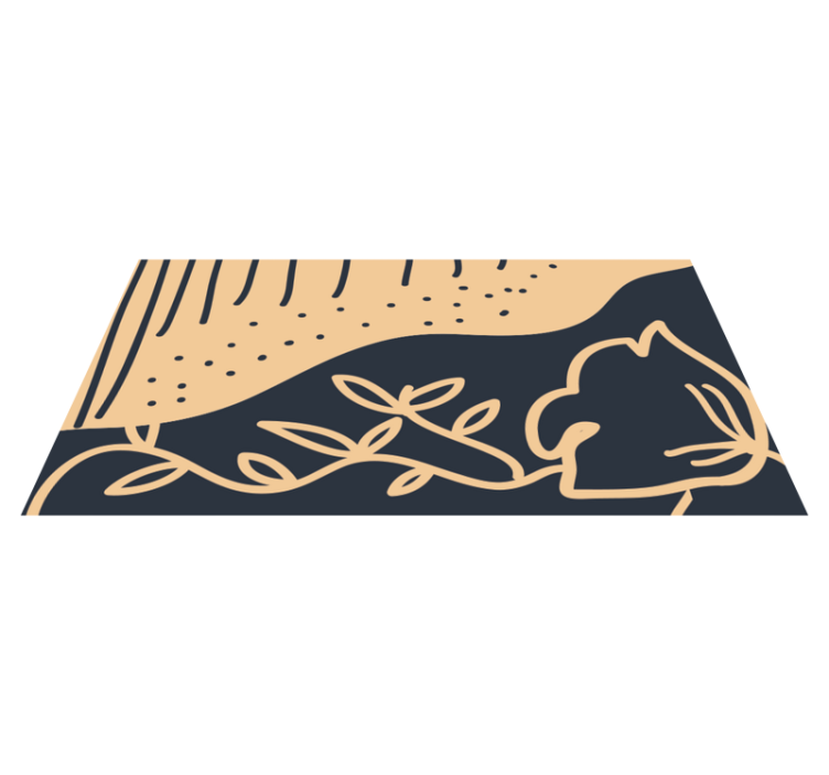Beige leafy motif nature rug - TenStickers