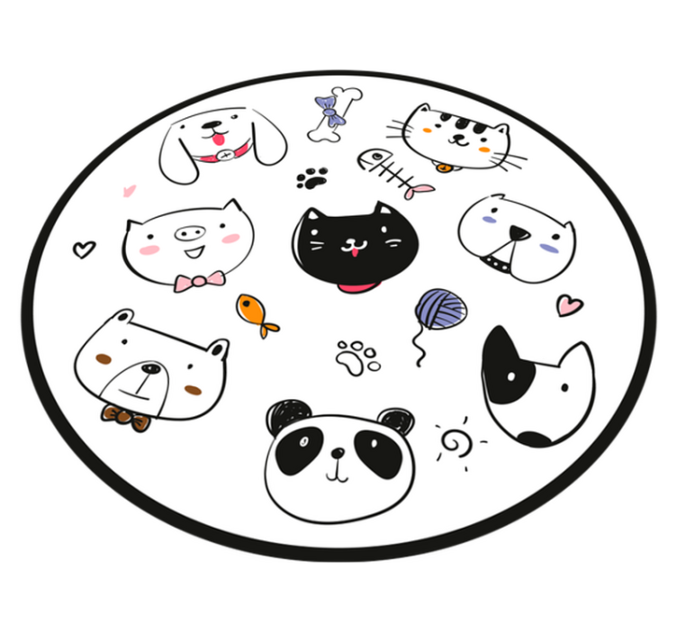 Adorable Creature Expressions nursery rug - TenStickers