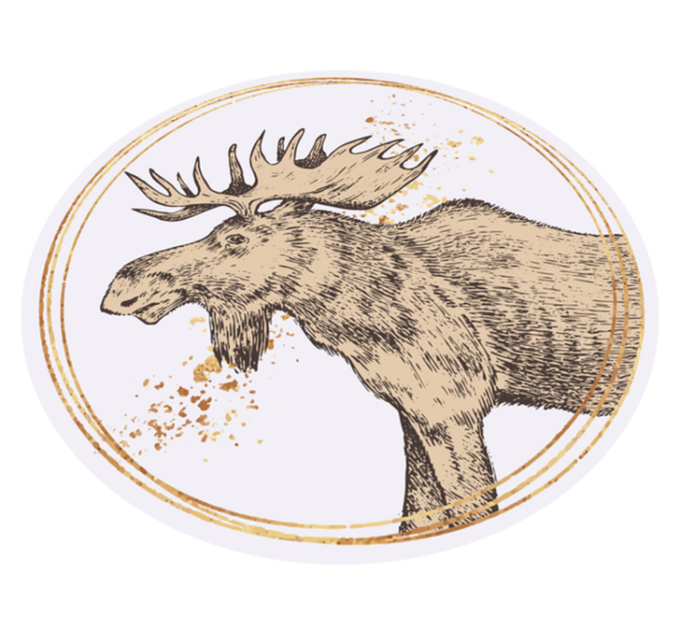 Majestic moose illustration animal mat - TenStickers