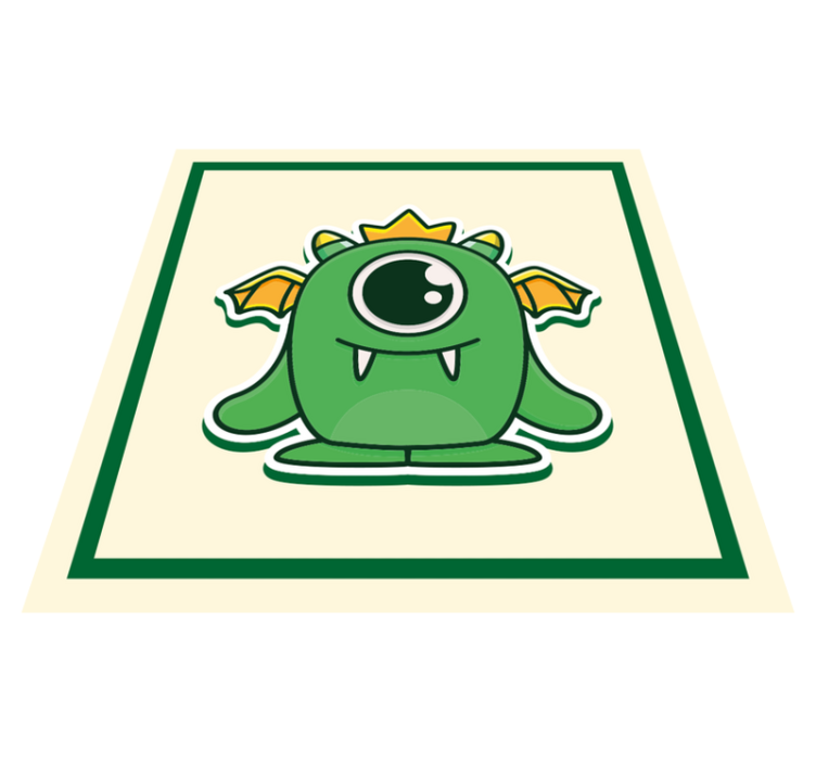 Green baby monster kids rug - TenStickers