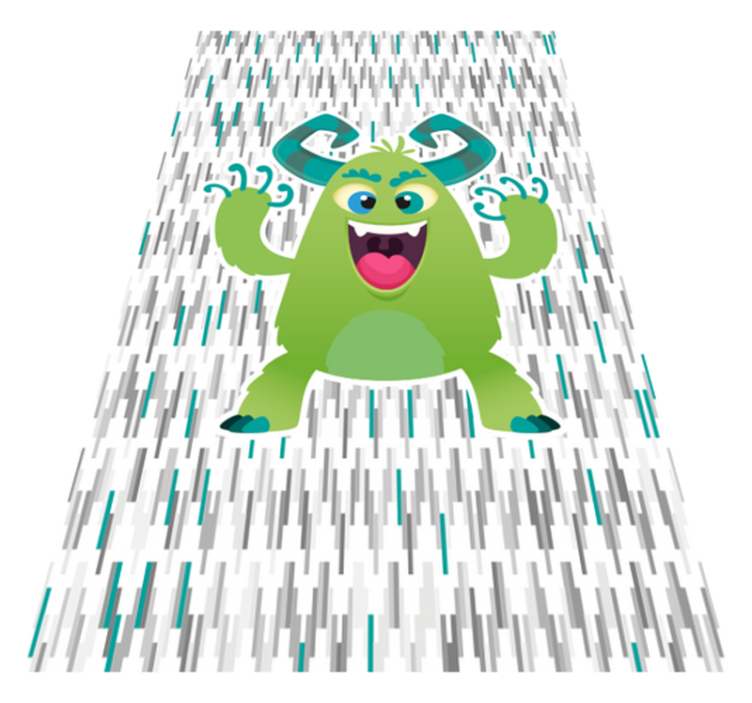 Green monster character kids carpet - TenStickers