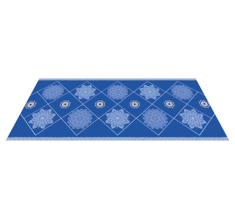 Blue floral elements bathroom mat - TenStickers