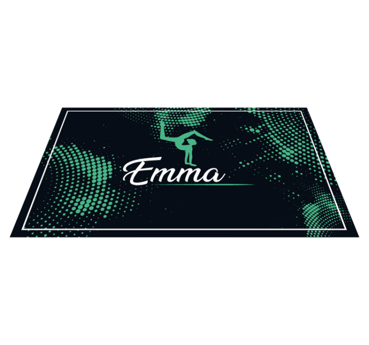 Gymnastics with name bedroom carpet - TenStickers