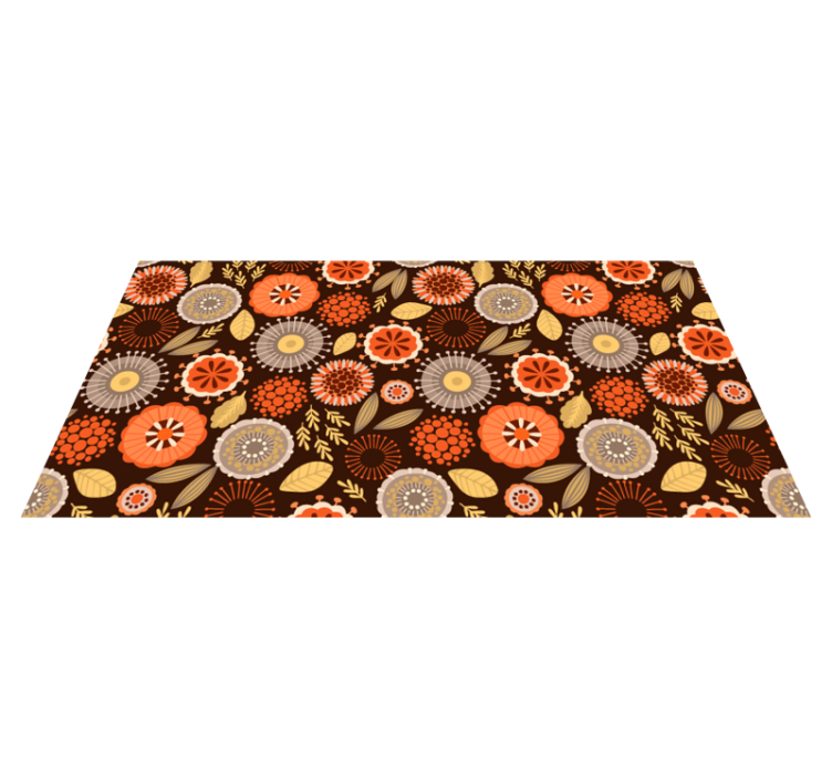 Kitchen nordic flowers nordic vinyl rug - TenStickers