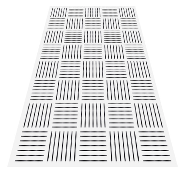 Striped tile pattern kitchen mat - TenStickers