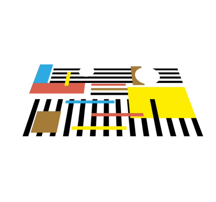 Colorful striped patterns modern rug - TenStickers
