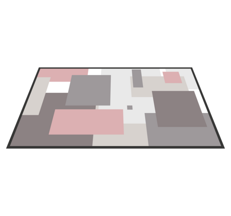 Abstract square composition living room rug - TenStickers