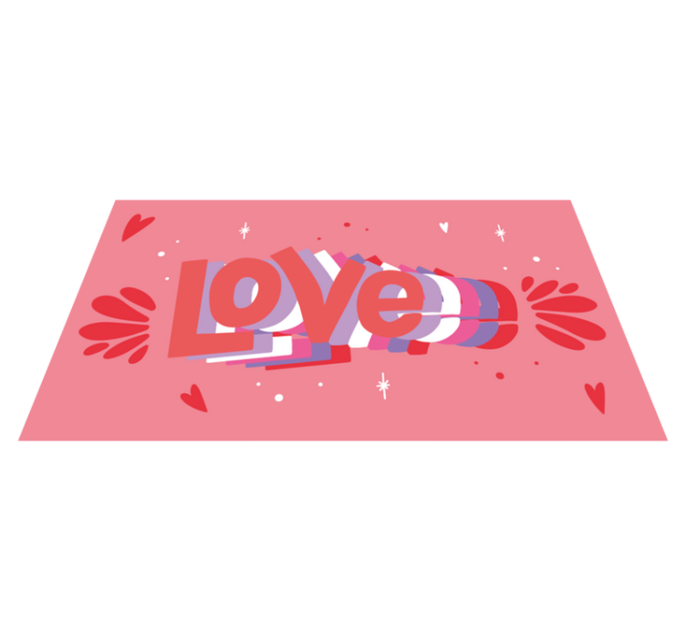 Groovy love letter quote rug - TenStickers