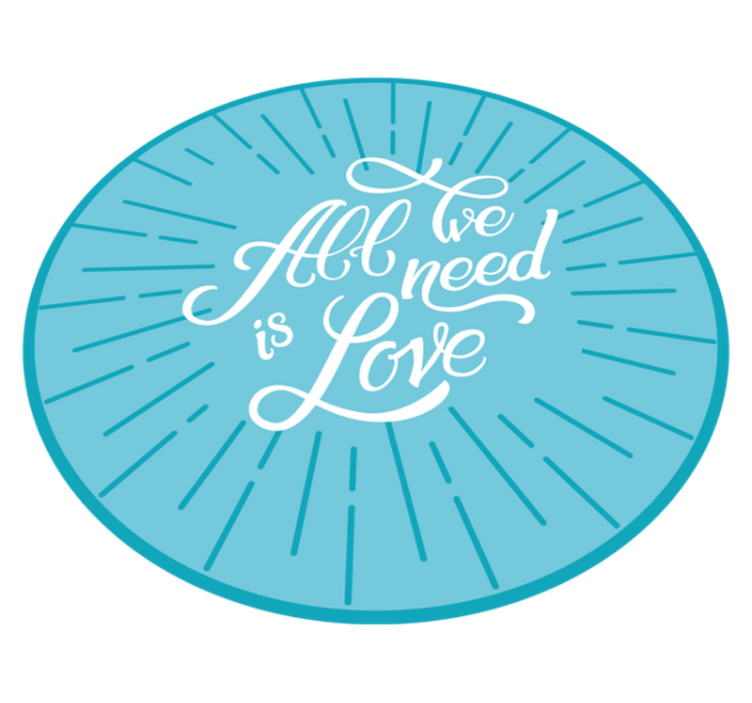 All need is love quote rug - TenStickers