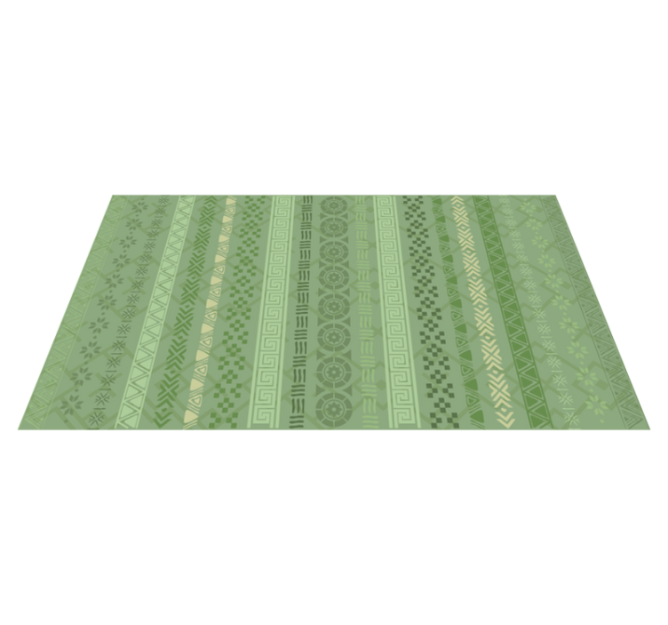 Green leaves motif ethnic rug - TenStickers
