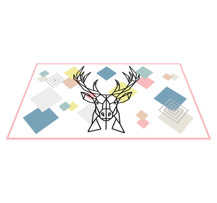 Origami stag art geometric rug - TenStickers