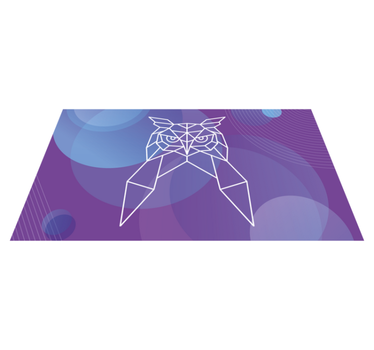 Geometric owl art animal mat - TenStickers