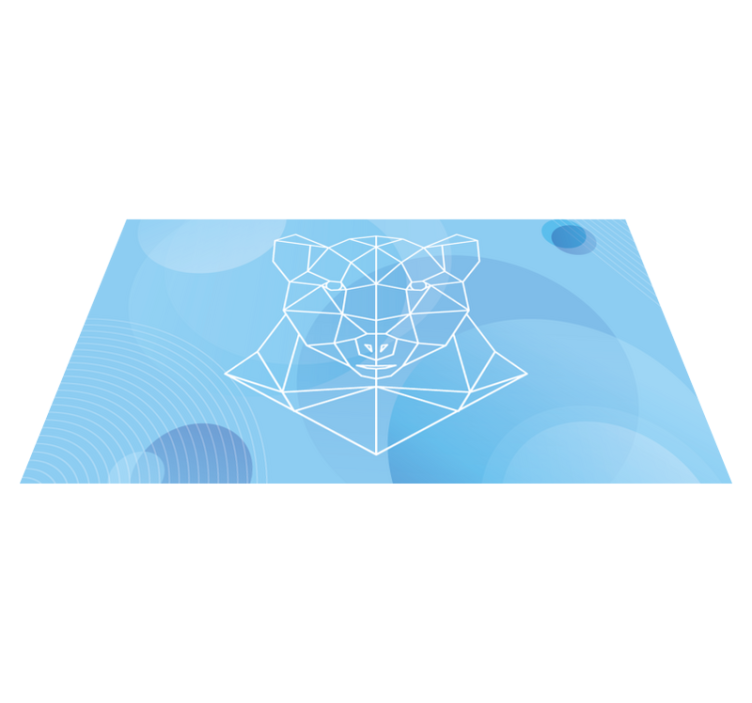 Geometric bear outline animal mat - TenStickers