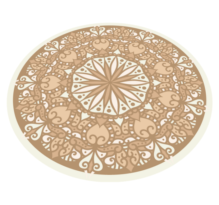 Beige stylish circular design mandala rug - TenStickers
